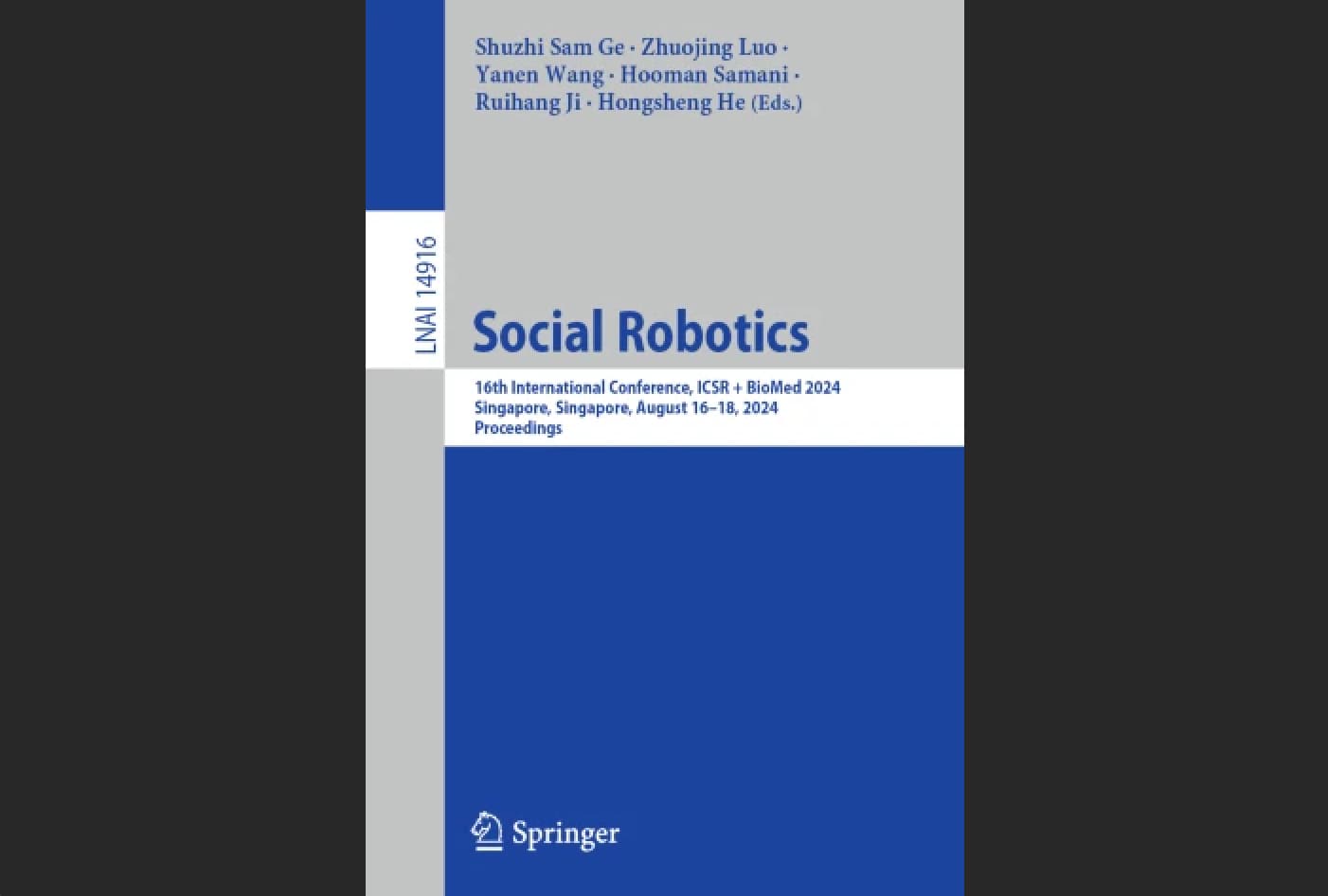 Thesis Publication in the ICSR + BioMed 2024 Conference screenshot